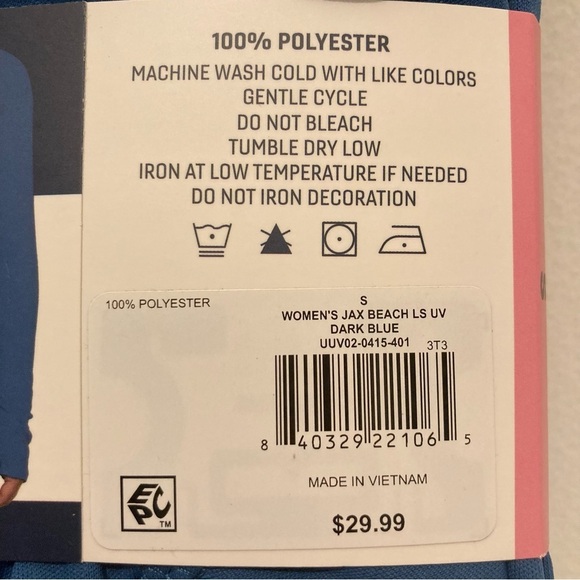 Reel Life Jacks Beach Long Sleeve UV
Protection Beach Top Women's Small Blue - Picture 6 of 6